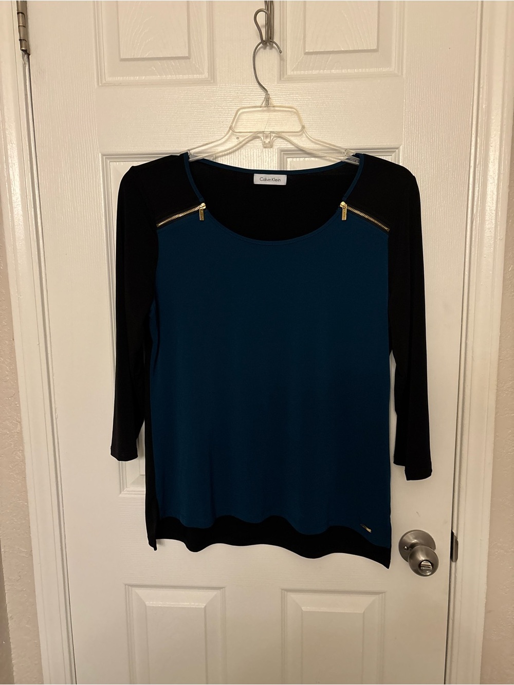 Calvin Klein Dark Blue Blouse - Size Large